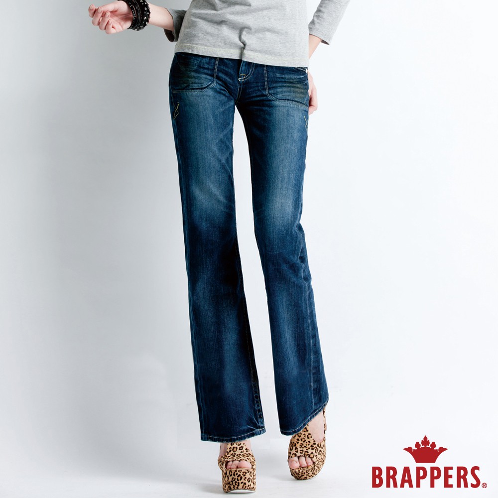 BRAPPERS 女款 Lady Vintage 系列-小喇叭褲-藍