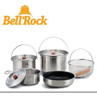 【OK露營社】Bell 'Rock 韓國不沾鍋 不鏽鋼戶外炊具組Combi 9 XL-24cm