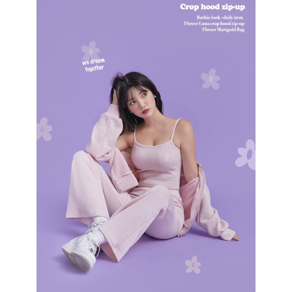 CHUU MADE Barbie Flower.聯名系列細肩帶背心+長褲+外套針織三件組