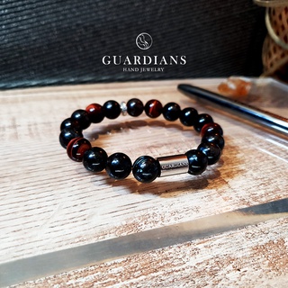 【Guardians】《火龍》紅虎眼 黑龍晶 藍閃石 不鏽鋼 時尚手鍊 配件 潮流 台灣品牌