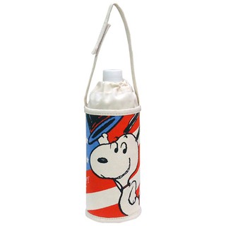 車之嚴選 cars go 汽車用品【SN150】SNOOPY 史奴比美國國旗圖案 帆布保冷保溫飲料袋(可吊掛車內頭枕)