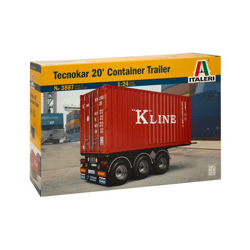 【傑作坊】ITALERI 1/24 20' Container Trailer (3887)20呎貨櫃+尾車