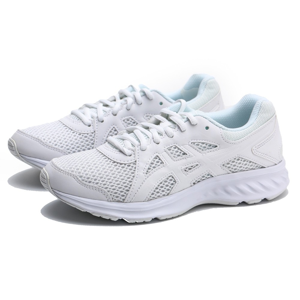 ASICS 慢跑鞋 基本款 全白 輕量 網布 運動 透氣 女 (布魯克林) 1012A188100