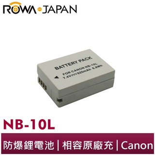 【ROWA 樂華】FOR CANON NB-10L 鋰電池 G1X G15 SX40 SX50 HS G16 SX60