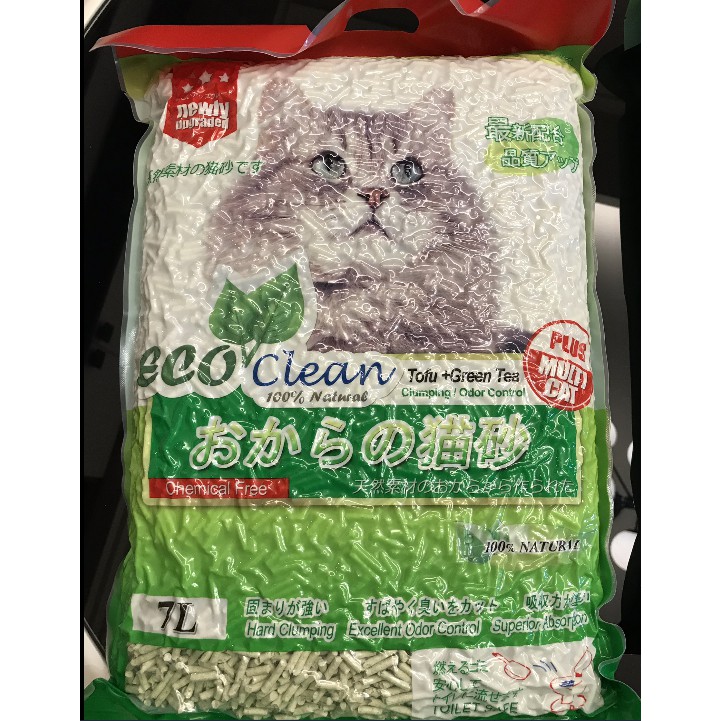 ECO clean 艾可天然豆腐貓砂(綠茶)