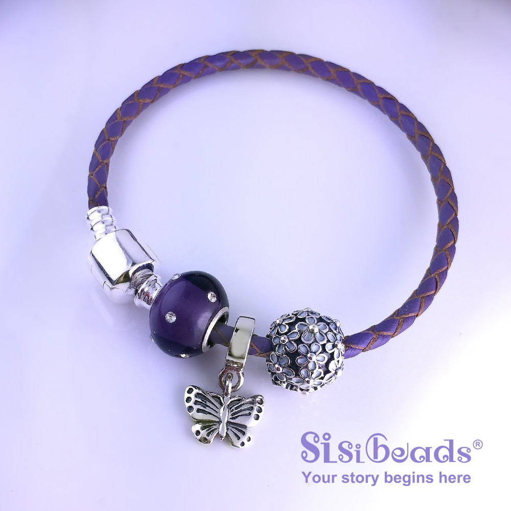 Sisibeads 純銀手鍊 適PANDORA 潘朵拉 Beads 純銀珠飾 璀璨水晶 紫羅蘭晶鑽 全新代購荷蘭品牌