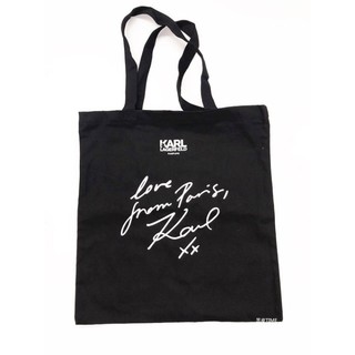 KARL LAGERFELD 卡爾 購物袋 黑皮TIME 07525