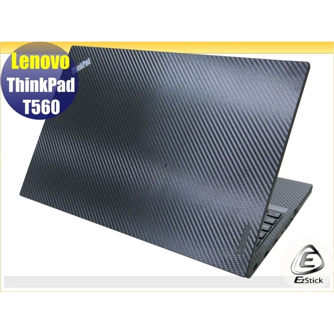 【Ezstick】Lenovo ThinkPad T560 黑色卡夢紋機身貼 (含上蓋+鍵盤週圍貼) DIY包膜