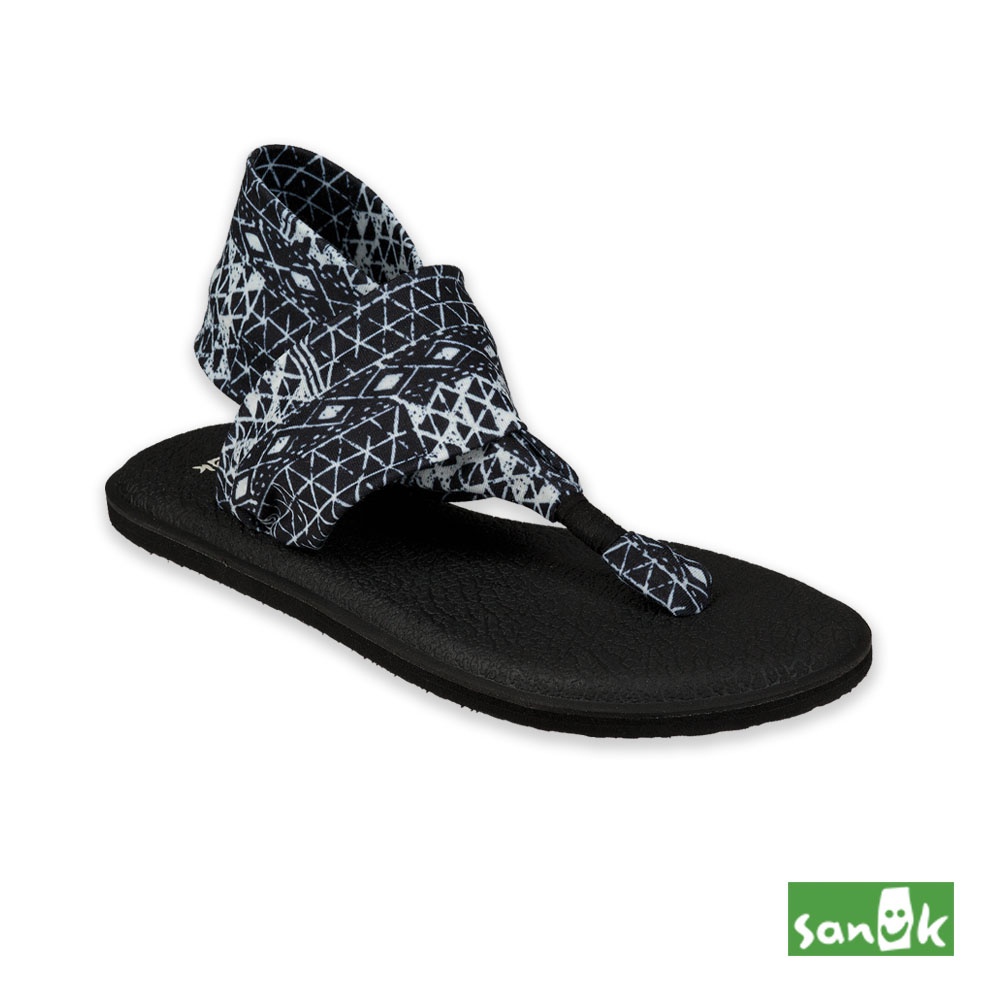 【福利品】SANUK YOGA SLING 2 菱形格紋瑜珈墊涼鞋 女款（黑白）1094465 BOFK