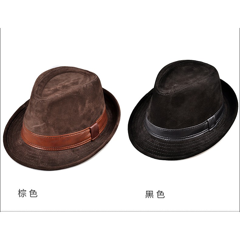 秋冬季新款男女士牛皮帽爵士帽中青年真皮禮帽紳士帽保暖帽子