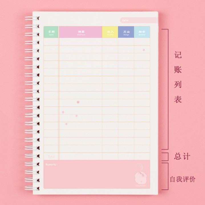 家庭記賬本表格式小韓國手帳多功能可愛花銷冊懶人隨身每日理財 蝦皮購物