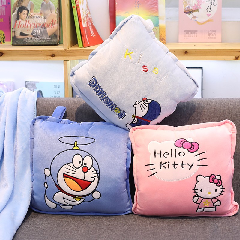卡通抱枕空調毯/車用被/兒童毯(Hello Kitty/多啦A夢/大白/多款可選)