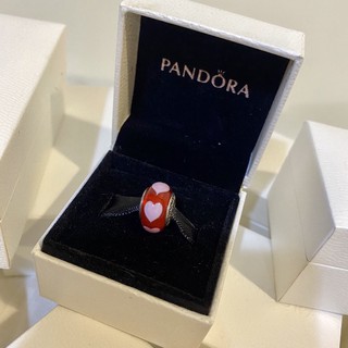 Pandora 潘朵拉 紅色愛心 琉璃 串飾 附盒子