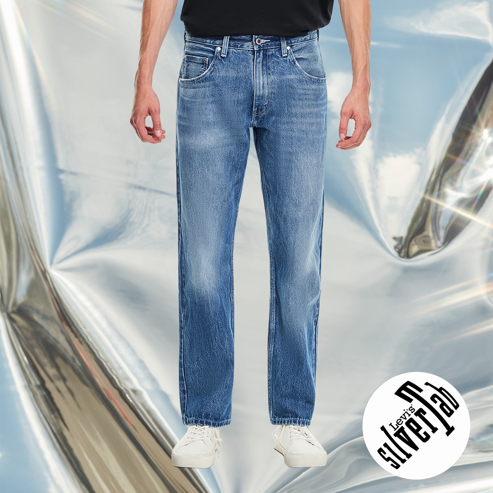 Levis SilverTab銀標系列復古街頭直筒牛仔褲/ 精工中藍染刷白男A3666 