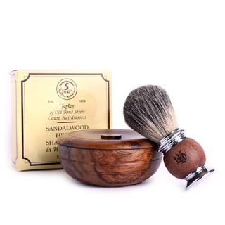 英國 Grand Manner 胡桃木 獾毛刮鬍刷 & Taylor 檀香刮鬍皂＋刮鬍碗（刮鬍膏 刮鬍泡 鬍皂碗 鬍刷）