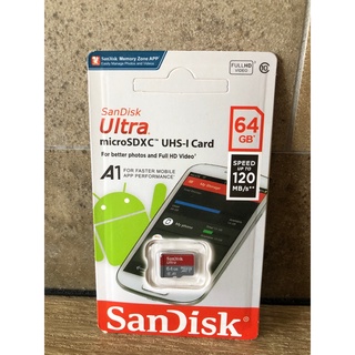 SanDisk 晟碟 64GB Ultra microSDXC UHS-I A1 記憶卡(120MB/s)