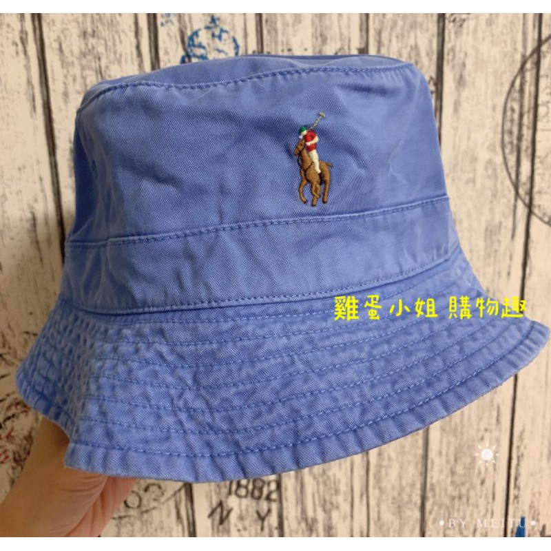 小NG &lt;現貨&gt;Polo Ralph Lauren 牛仔藍 漁夫帽 經典彩色小馬電繡logo