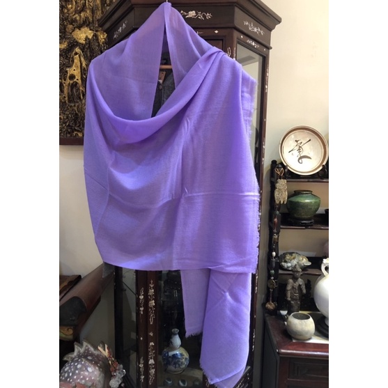 4Ply Baby Pashmina 100%喀什米爾圍巾 披肩(短鬚.斜織款) -粉紫