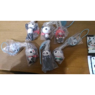 出清 一組 290~絕版 正版 轉蛋..PANDA-Z 熊貓鐵金剛 手機吊飾 賣小全套6款 紅色版