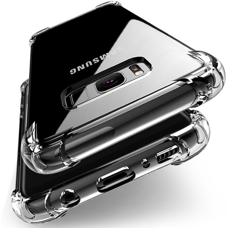 SAMSUNG 適用於三星 Galaxy S7 Edge S8 + 透明氣囊軟矽膠手機殼超薄 TPU 保護套