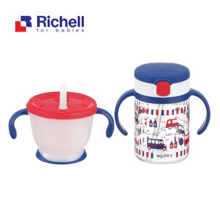 Richell 利其爾｜第四代LC吸管杯組合 (150ml練習杯+200ml戶外水杯) 喝水訓練首選 高 CP 值兩件組