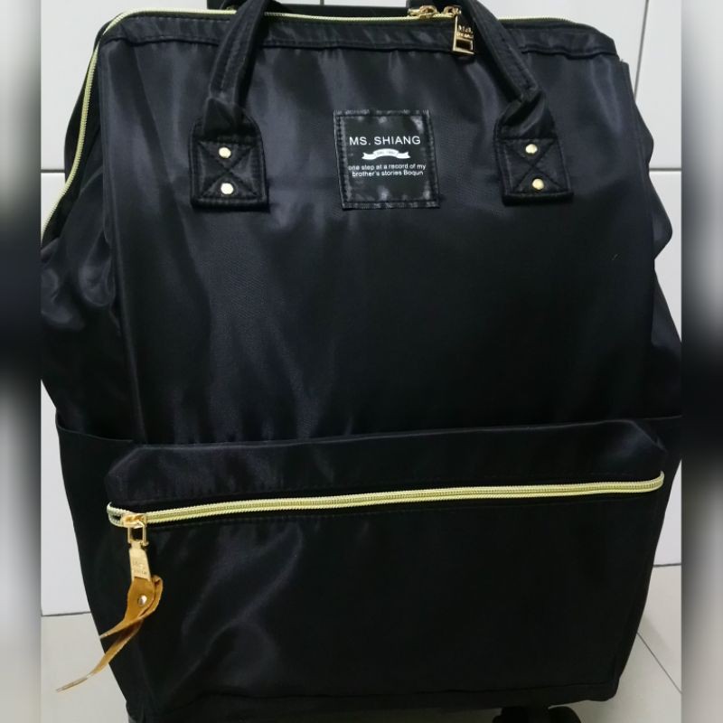 MS.SHIANG（大版）尼龍後背包#單獨購買背包 魚口背包 可插行李箱 日系風格