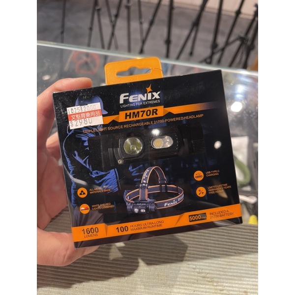 玩相機 FENIX HM70R 1600流明 直充頭燈 USB-C 27100電池