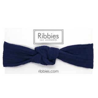 英國Ribbies兒童寬版扭結髮帶-海軍藍(兒童髮飾)