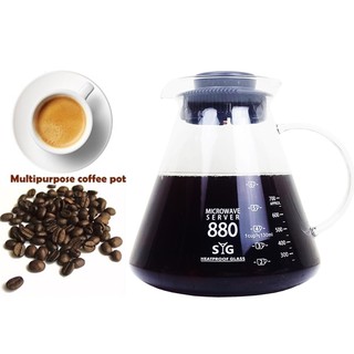 【正版SYG台玻】公司貨耐熱880ML玻璃咖啡壺(玻璃握把)／沖泡壺／泡茶壺