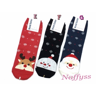 Naffyss✿ 韓國正品 俏皮歡樂聖誕節聖誕老人雪人雪花帽子點點造型成人女襪子