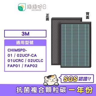 綠綠好日 複合型 抗菌 濾芯 濾網 蜂巢式 適用 3M CHIMSPD-01UCRC 02UCLC 清淨機 空氣清淨機