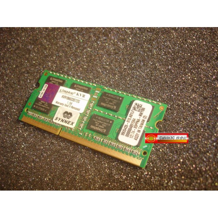 金士頓 Kingston DDR3 1066 2G DDRIII PC3-8500 / 雙面16顆粒 筆記型 終身保固