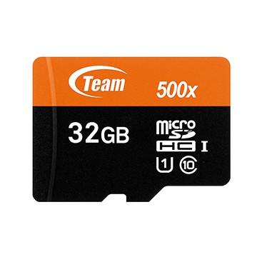Team十銓 500X 16-64GB MicroSDXC UHS-I 超高速記憶卡(附贈轉卡)