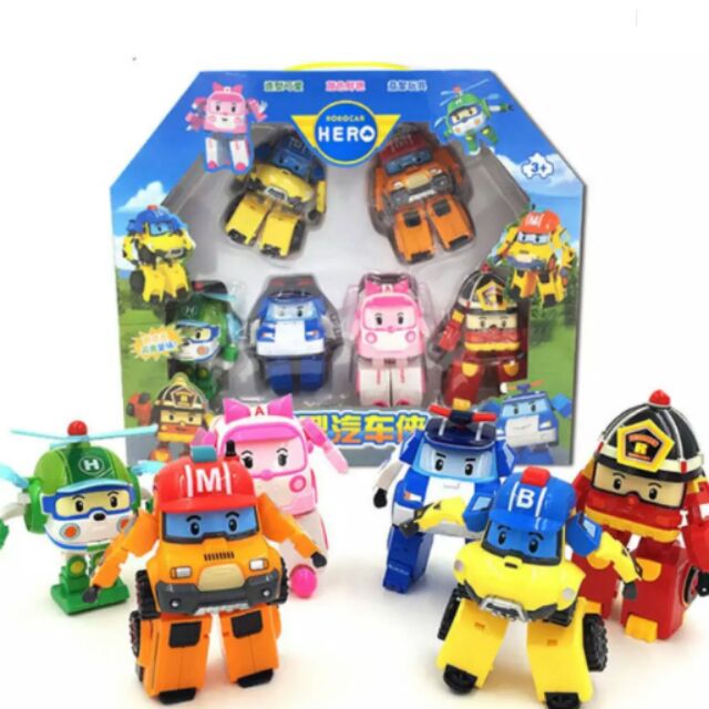 （現貨）poli波力變形警車機器人兒童玩具車兒童變形車玩具變形機器人