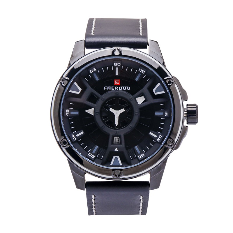 FAERDUO極限臨界點日期顯示真皮手錶【WFA8265】璀璨之星
