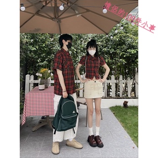 【COUPLE】情侶裝超火🔥🔥2022新款潮流夏季氣質短袖襯衫一衣一裙