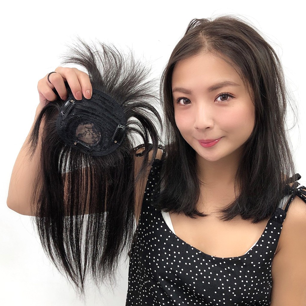頭頂髮片無接縫斜劉海100 真髮h1213 找回少女髮量遮白髮遮頭漩魔髮樂mofalove 蝦皮購物
