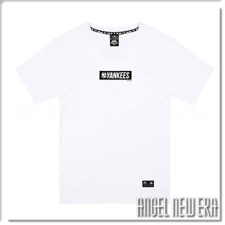 【ANGEL NEW ERA】Majestic MLB NY 紐約 洋基 短T Box Logo 象牙白 情侶款 潮流