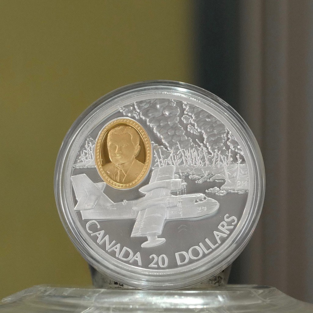 M329 1998a 加拿大航空史紀念銀幣一枚(無盒)(附證書)