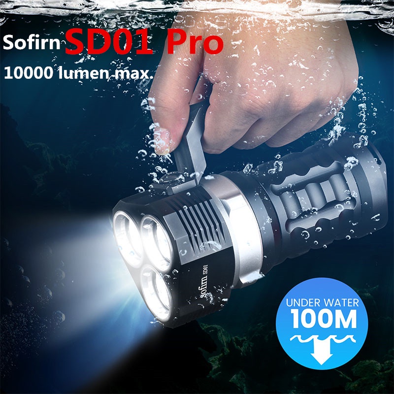 Sofirn SD01 Pro潛水手電筒10000流明超亮潛水筒3顆XHP50.2 LED燈珠水下400米