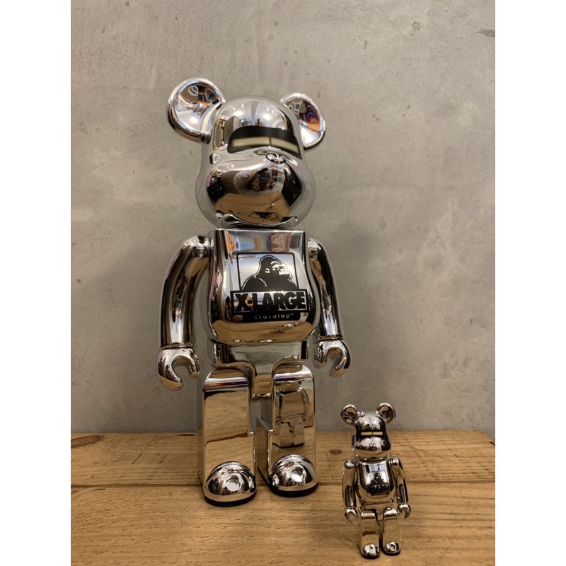 少見 簽名版BE@RBRICK x 空山基 Sorayama 背有親簽名x X-LARGE 400%+100%