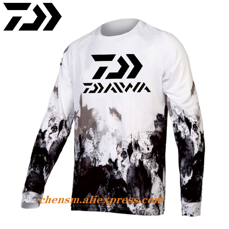 Daiwa 男士釣魚服超薄長袖防曬防紫外線透氣外套夏季釣魚襯衫尺寸 XS-5XL 外套