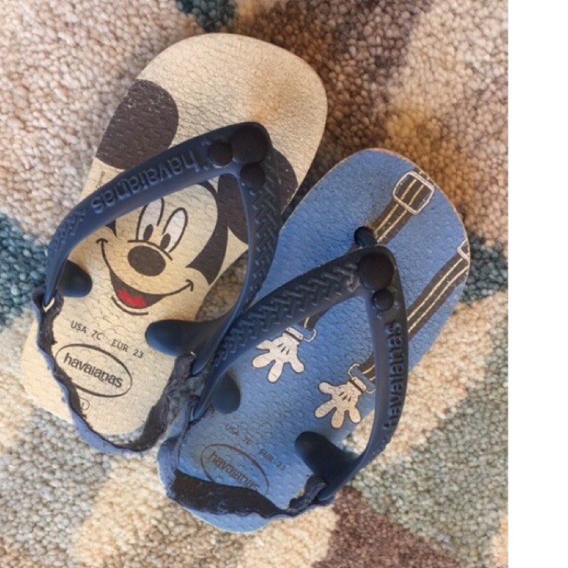 二手 Havaianas 巴西 夾腳鞋 涼鞋 兒童拖鞋 Mickey 21 約12～24個月適用 六成新