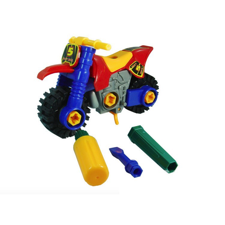 【帶工具】摩托車維修玩具拼裝玩具帶螺絲刀扳手早教早教工程