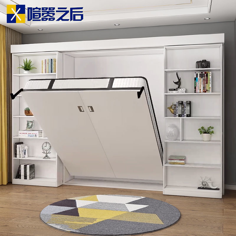 客製書櫃 隱形床靠牆 折疊床櫃一體 多功能省空間的床 隱藏壁床 CH-224  書櫃 床 折疊床 書架 收納架 置物架