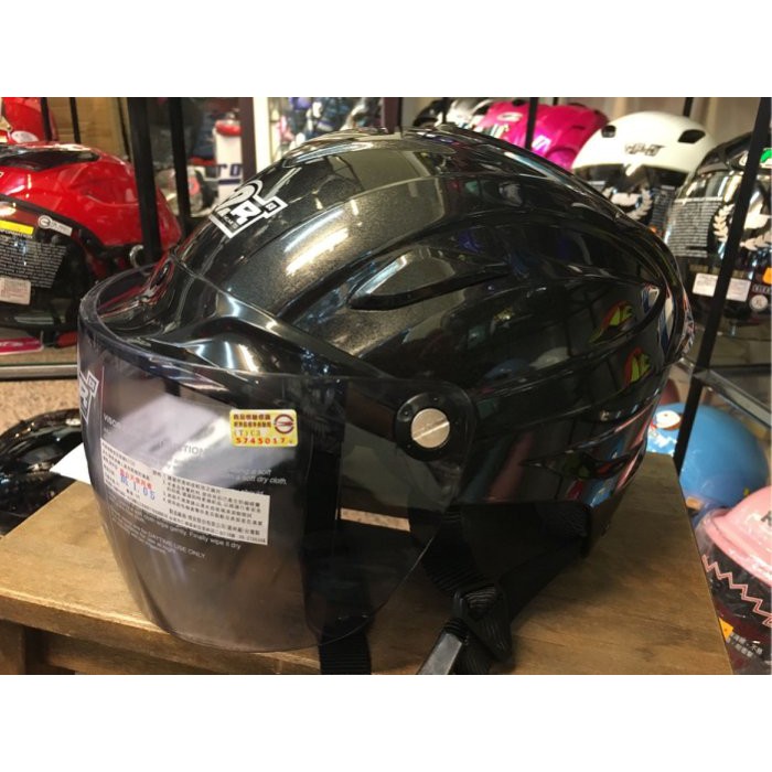 M2R SP-11 亮黑 雪帽 半罩 安全帽 透氣、內襯可拆洗、抗UV超耐磨長鏡