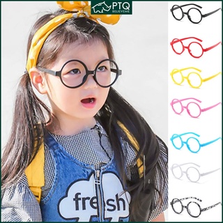 兒童眼鏡框無鏡片圓形可愛時尚眼鏡嬰兒裝飾眼鏡ptq