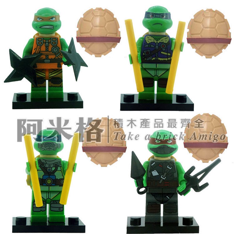 阿米格Amigo│一套4款 忍者神龜 Ninja Turtles 忍者龜 積木 第三方人偶 袋裝