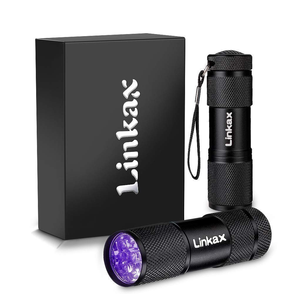 Linkax 多功能手電筒2入裝 UV LED  Black Light UV Lights _E1F