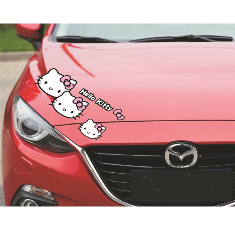 hello kitty 貼紙 可愛車貼  防水  可愛貼紙 摩托車貼 汽車貼紙